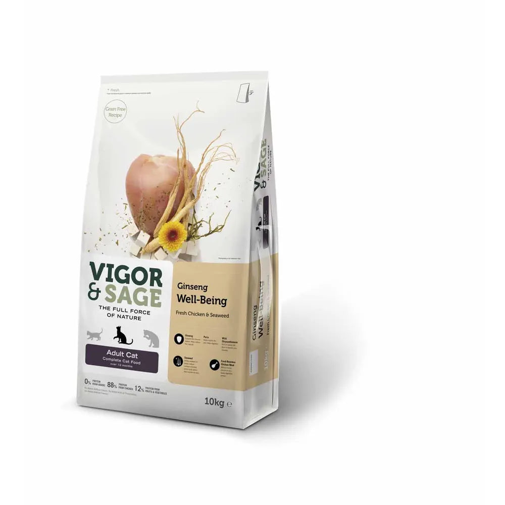 Vigor & Sage Well-being Ginseng Adult Cat 10kg